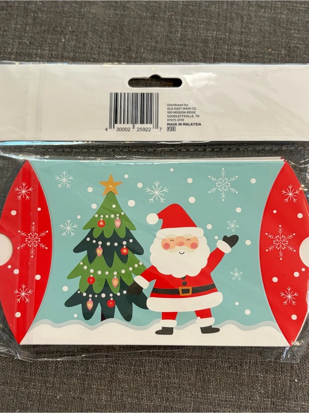 Holiday Style Christmas Pillow Gift Boxes Santa 4 Count New